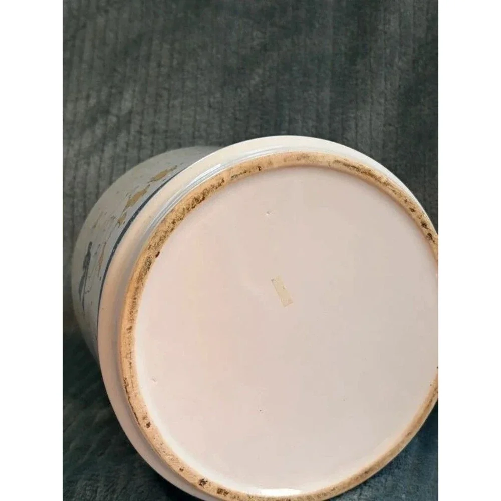 Vintage 1980s Country Goose Ceramic Kitchen Canister Crock 7” No Lid Stains Vtg